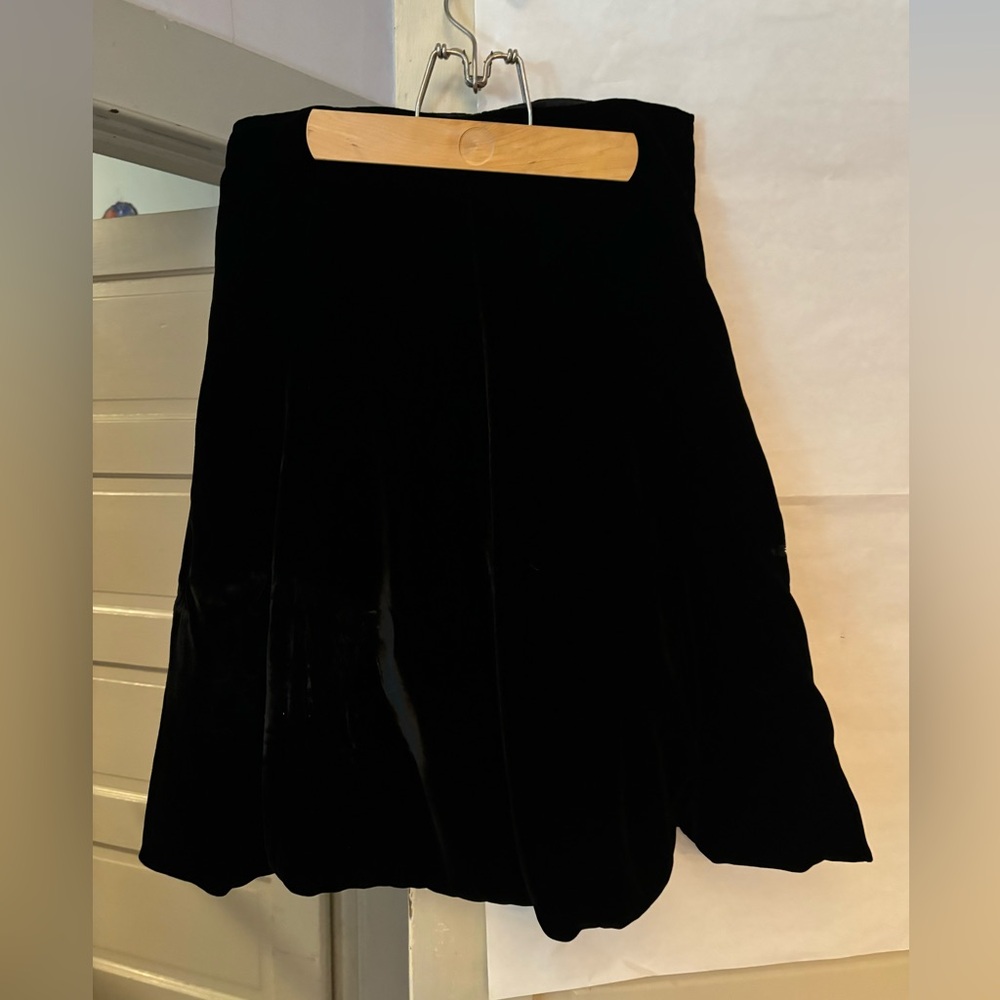 Full black velvet A-line skirt from Halogen size 2